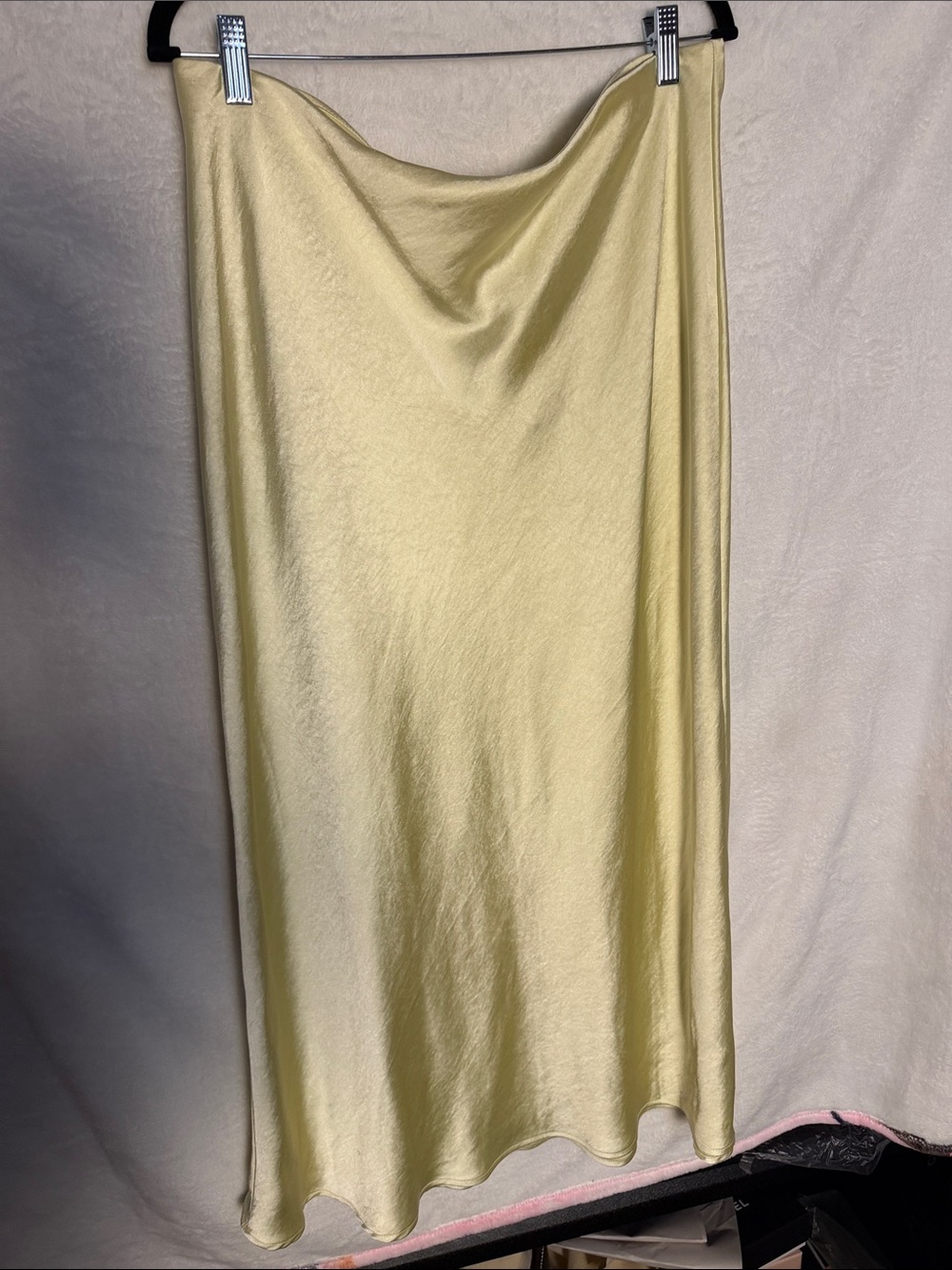 Rachel Zoe Satin Maxi Slip Skirt in Pale Yellow